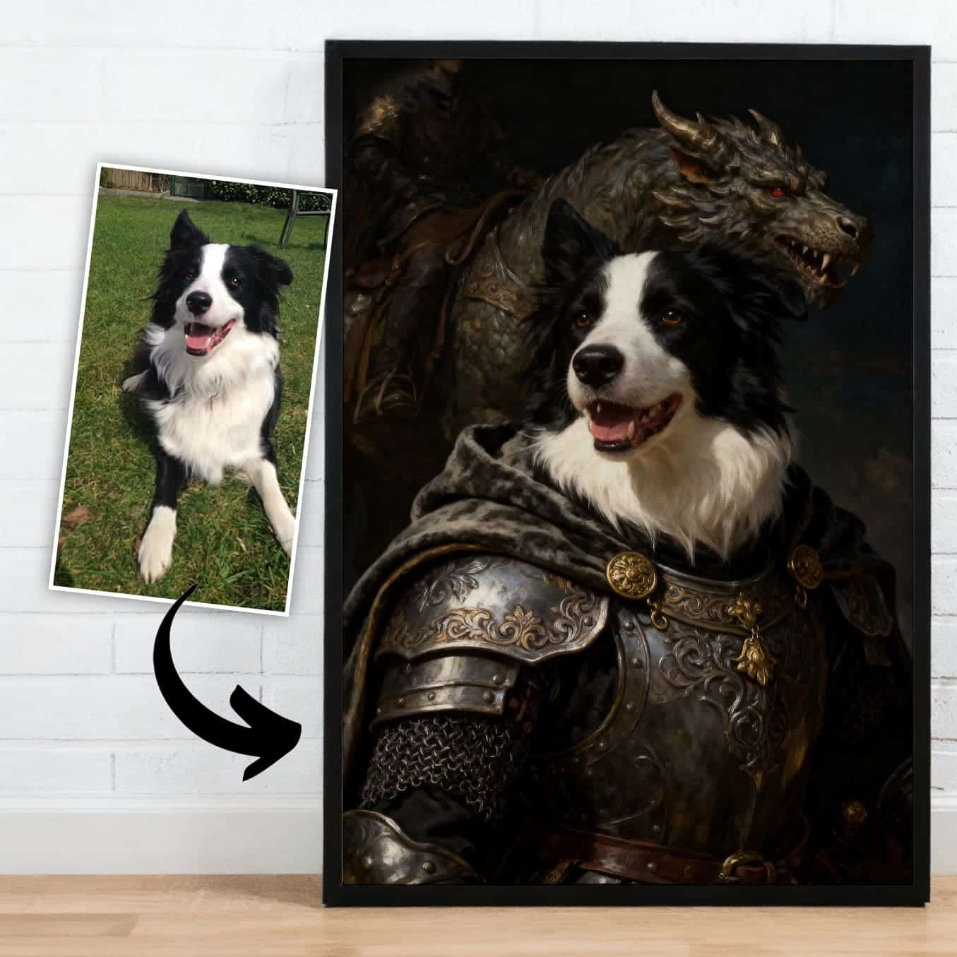 Knight Warrior – Custom Pet Lenticular Portrait