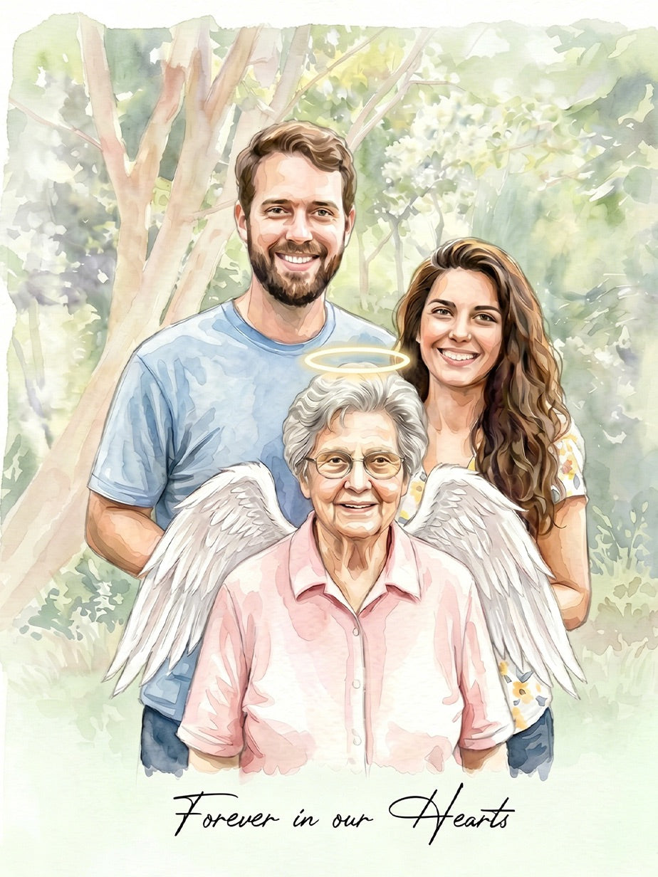 Always Together – Custom Family Angel Reunion Portrait