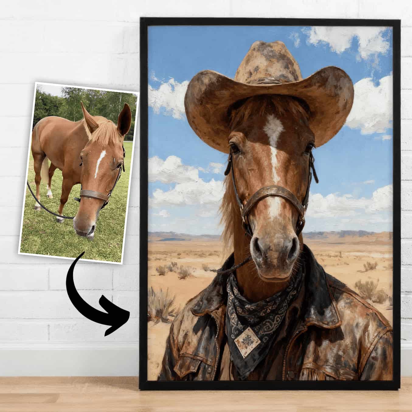 Frontier Cowboy – Custom Pet Lenticular Portrait