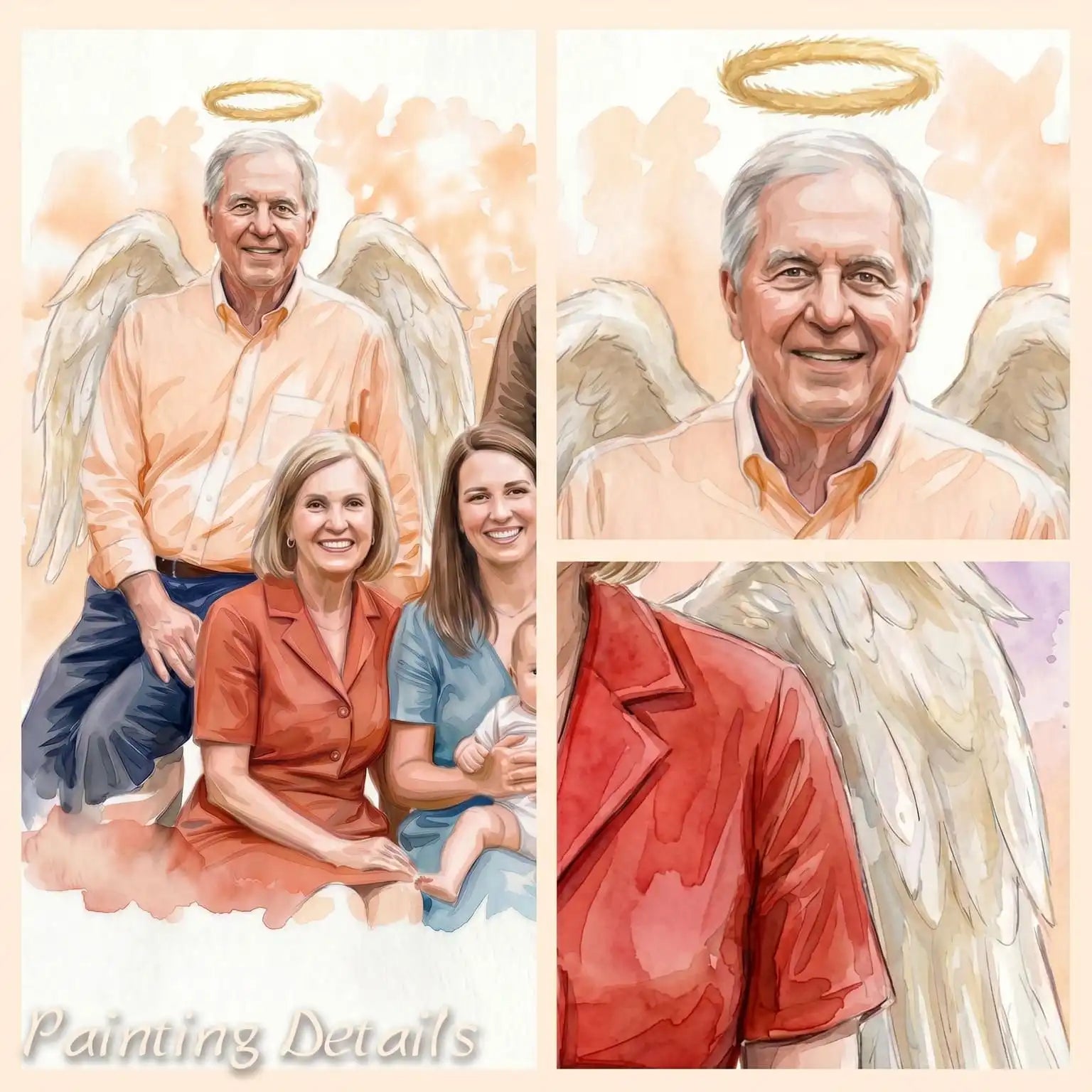 Celestial Reunion – Custom Family Angel Lenticular Portrait