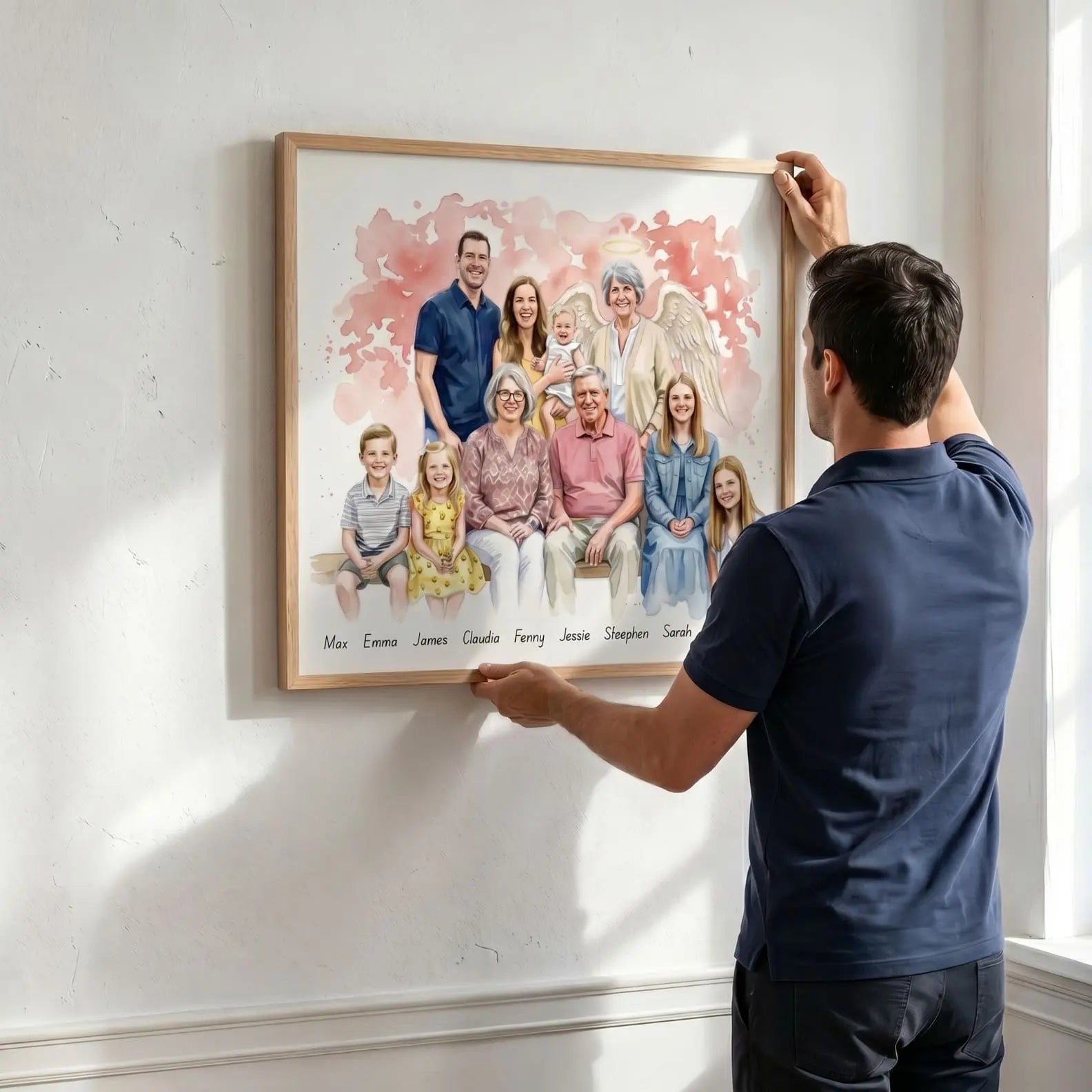 Celestial Reunion – Custom Family Angel Lenticular Portrait