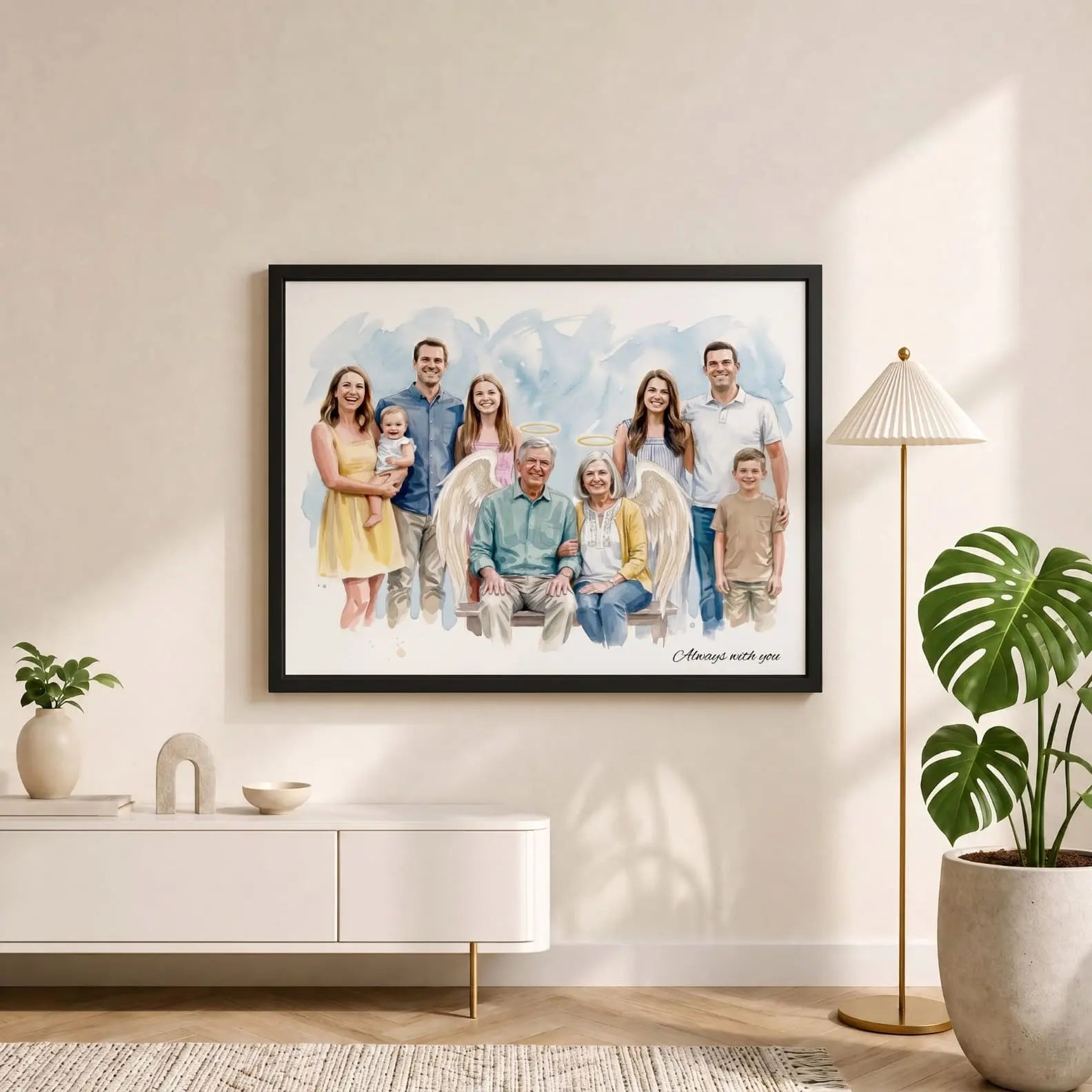 Celestial Reunion – Custom Family Angel Lenticular Portrait