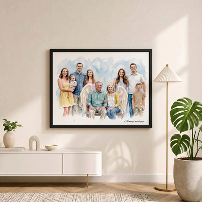 Celestial Reunion – Custom Family Angel Lenticular Portrait