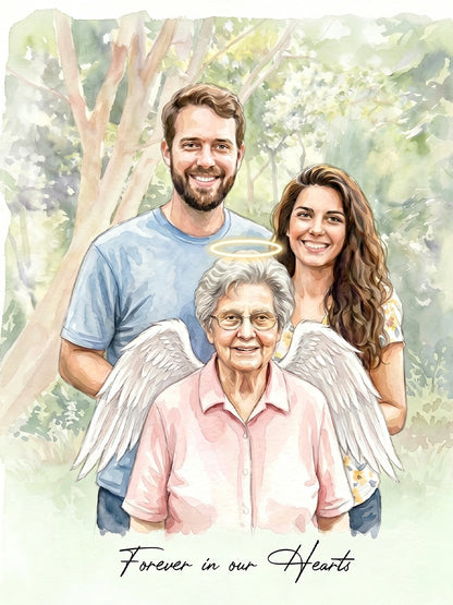 Always Together – Custom Family Angel Reunion Portrait