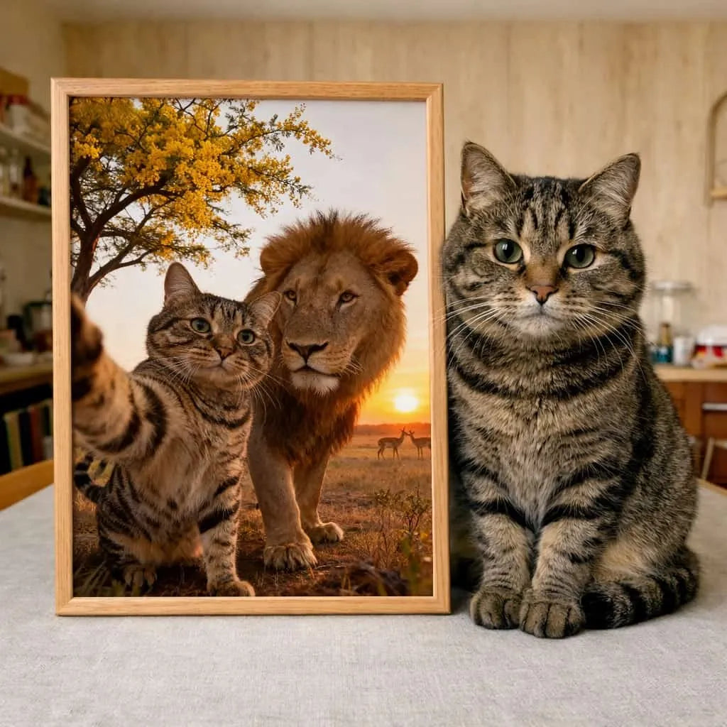 Safari Adventurer – Custom Pet Lenticular Portrait
