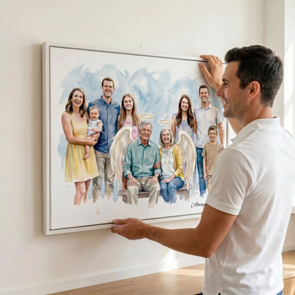 Celestial Reunion – Custom Family Angel Lenticular Portrait