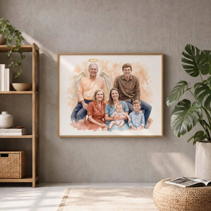 Celestial Reunion – Custom Family Angel Lenticular Portrait