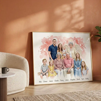 Celestial Reunion – Custom Family Angel Lenticular Portrait