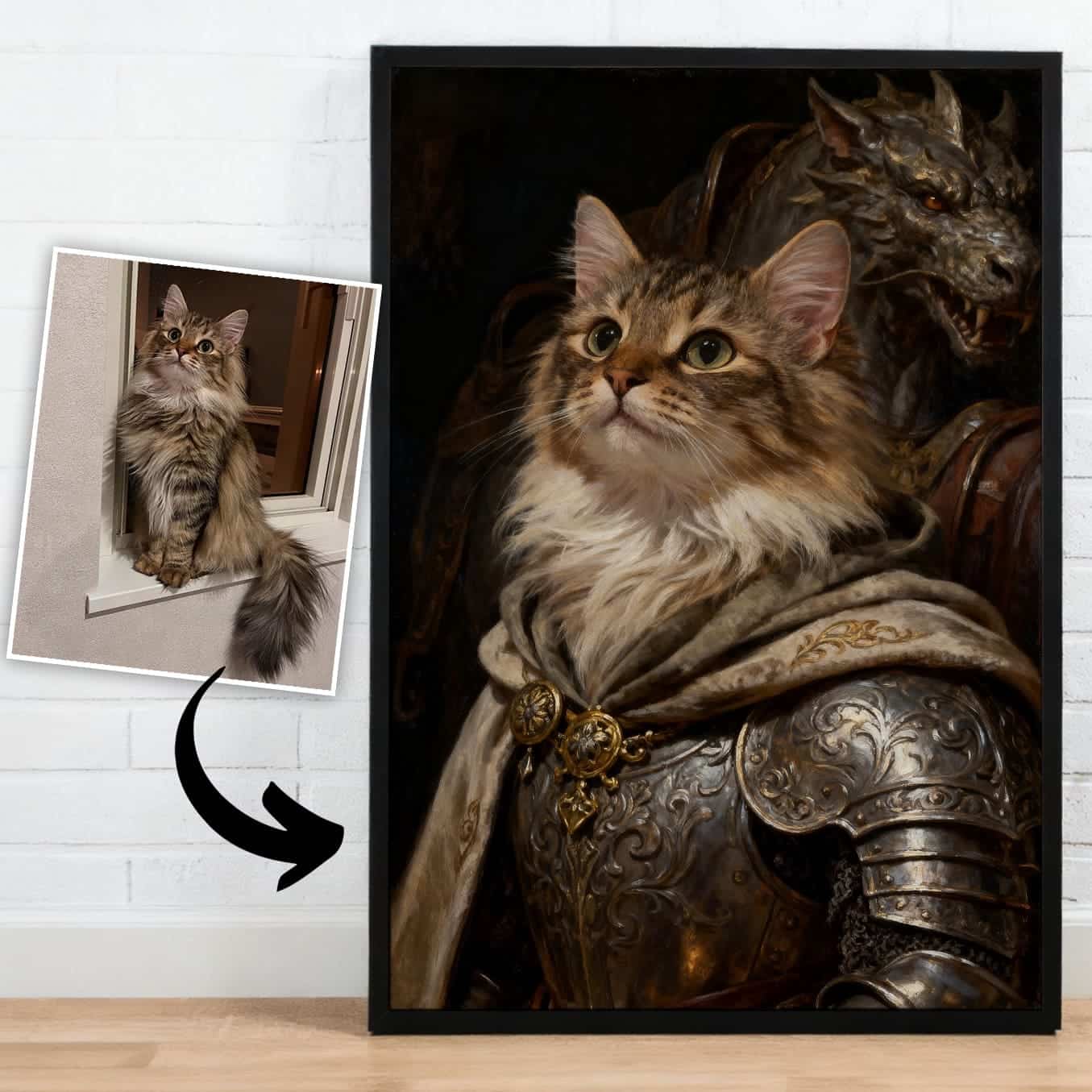 Knight Warrior – Custom Pet Lenticular Portrait