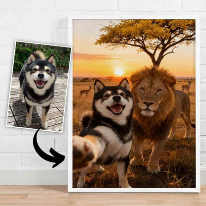 Safari Adventurer – Custom Pet Lenticular Portrait