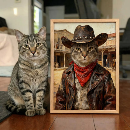 Frontier Cowboy – Custom Pet Lenticular Portrait
